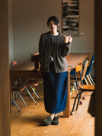 Double Stripe String Tee (Charcoal)