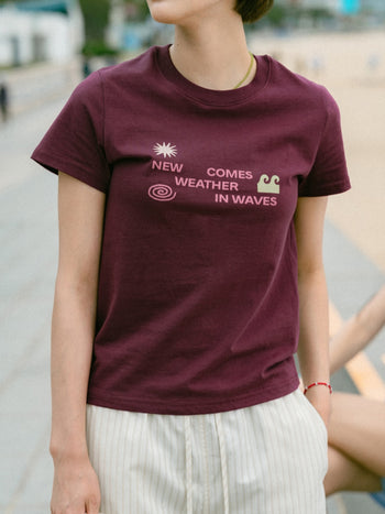 Weather in Waves Tee (Merlot)