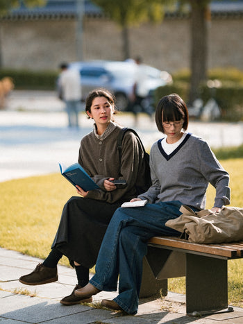 (W)Relaxed Flare Chino Skirt (Black)