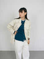 Soft Wool Round Cardigan (Blue Green)