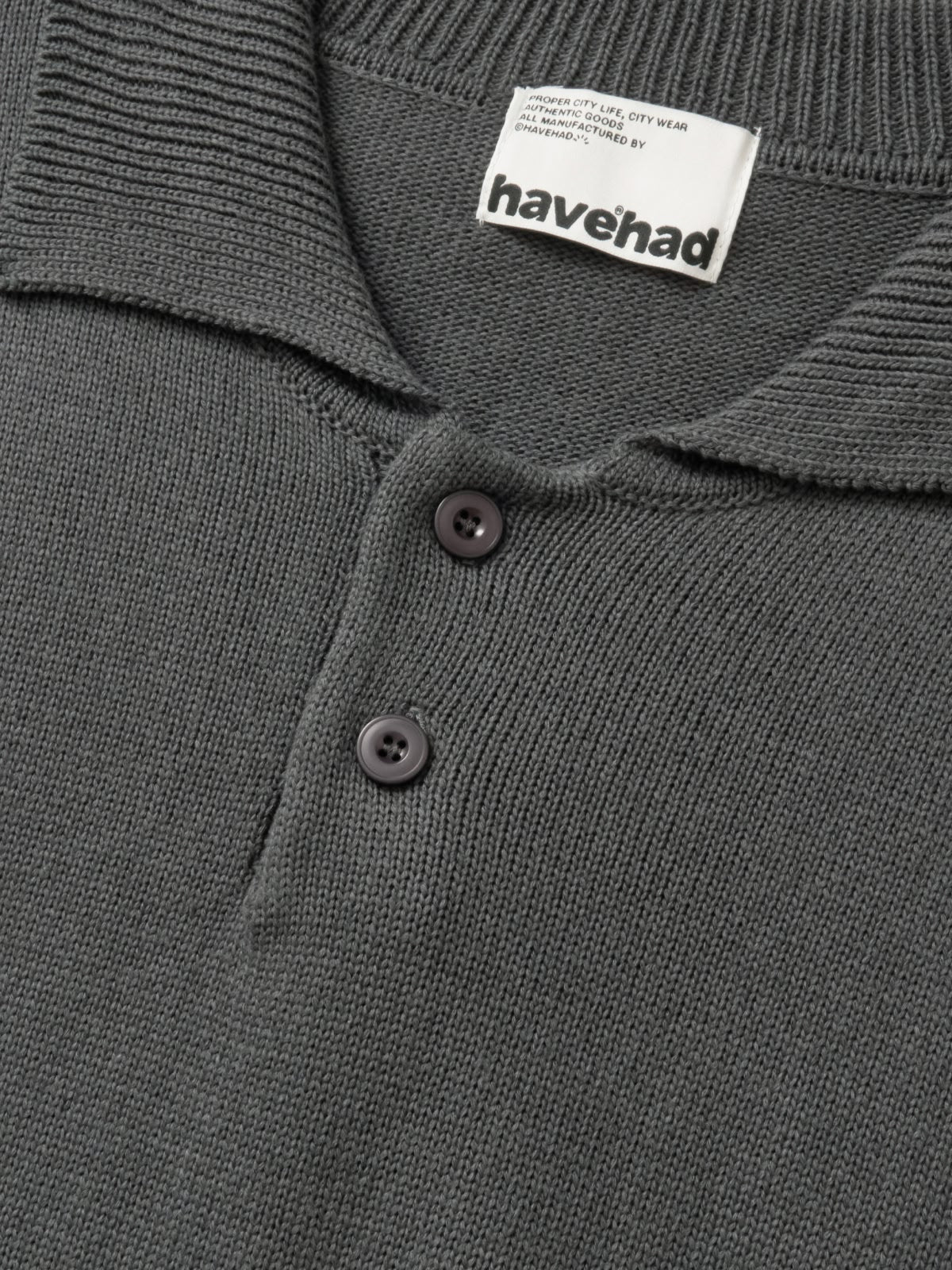 Airy Cotton Collar Knit (Charcoal)