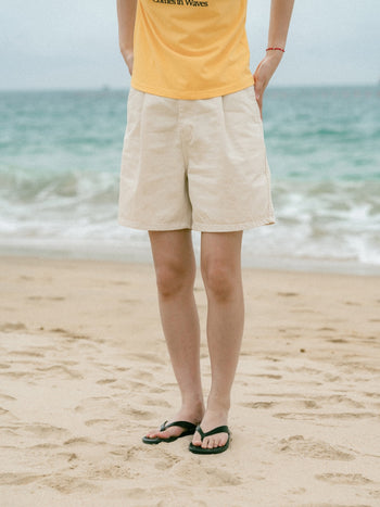 Sea&Sun Washed Pin-tuck Shorts (Pink)
