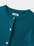 Soft Wool Round Cardigan (Blue Green)