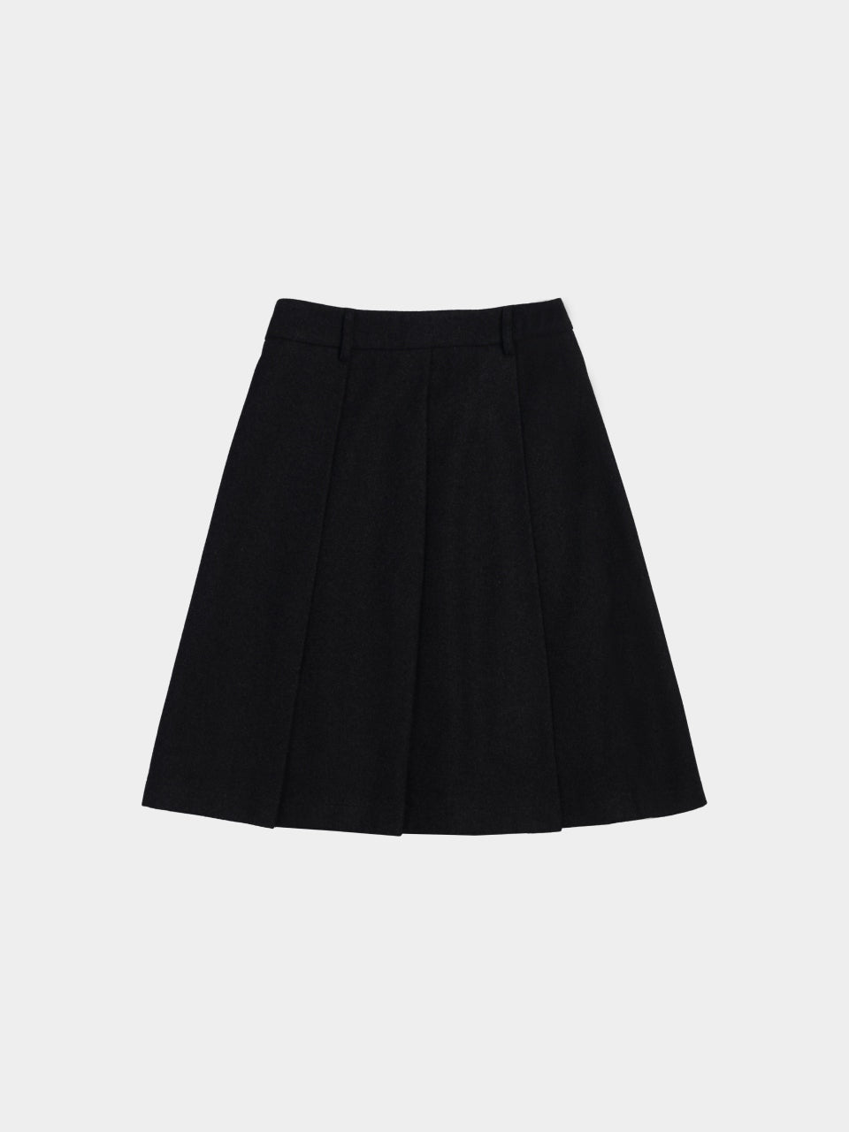 Wool Blend Pleats Skirt (Black) | Havehad