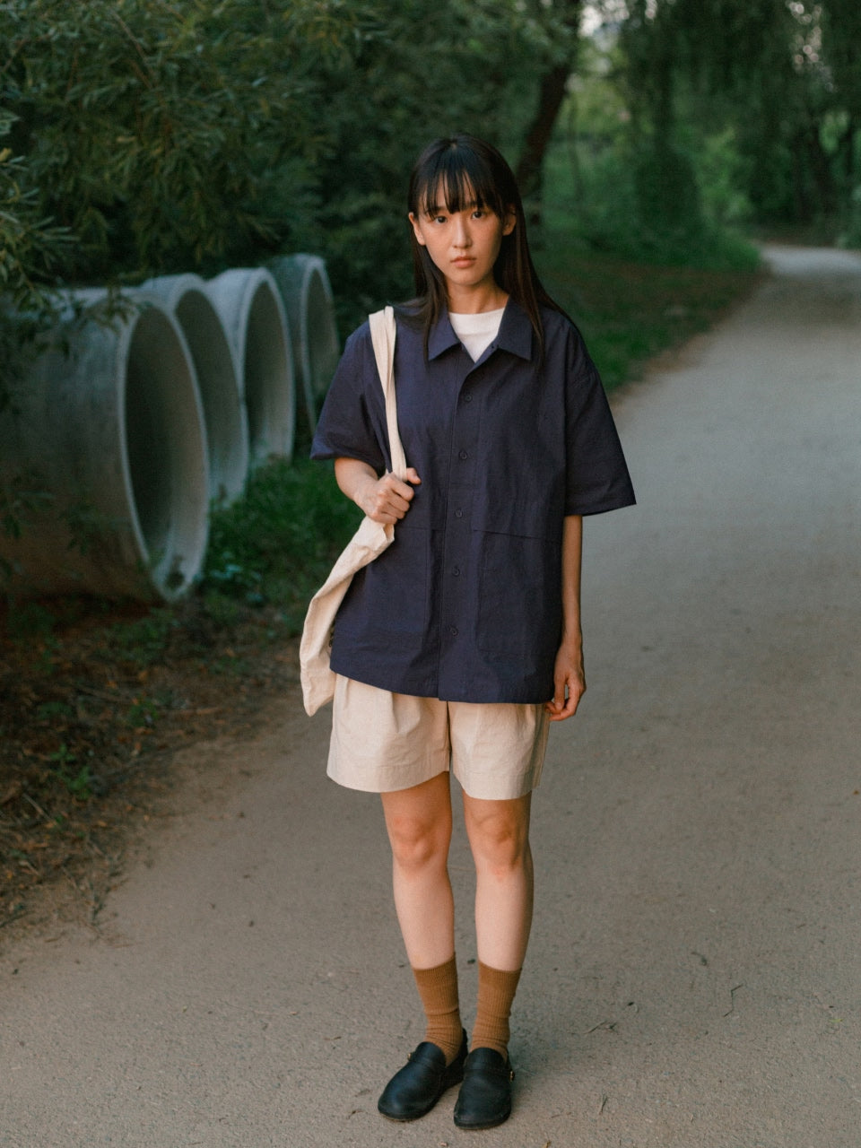 City Summer Light Half Shirts (Navy)