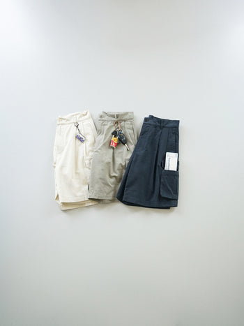 Utility Pin-tuck Cargo Shorts (Ecru)