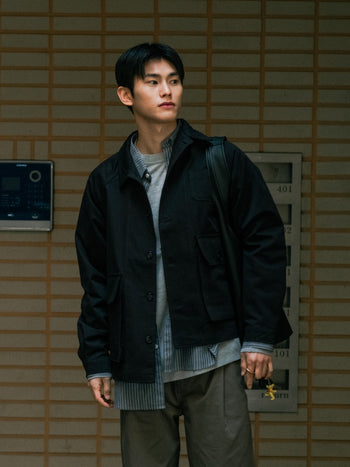 City Worker French Jacket (Blue Gray)