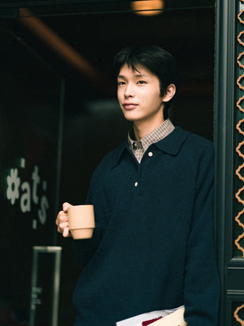 Yak Wool Collar Knit (Charcoal)