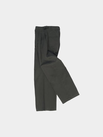 Office Belted Pin-tuck Pants (Khaki)