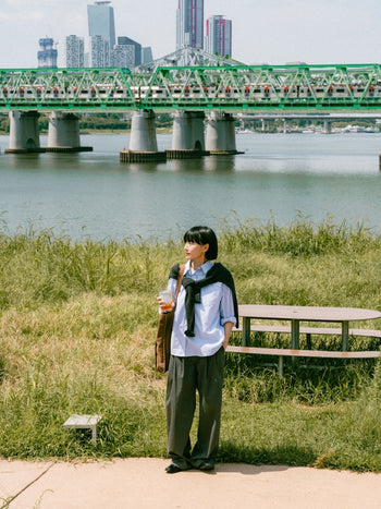 (W)Office Belted Pin-tuck Pants - Khaki | W1 (M)