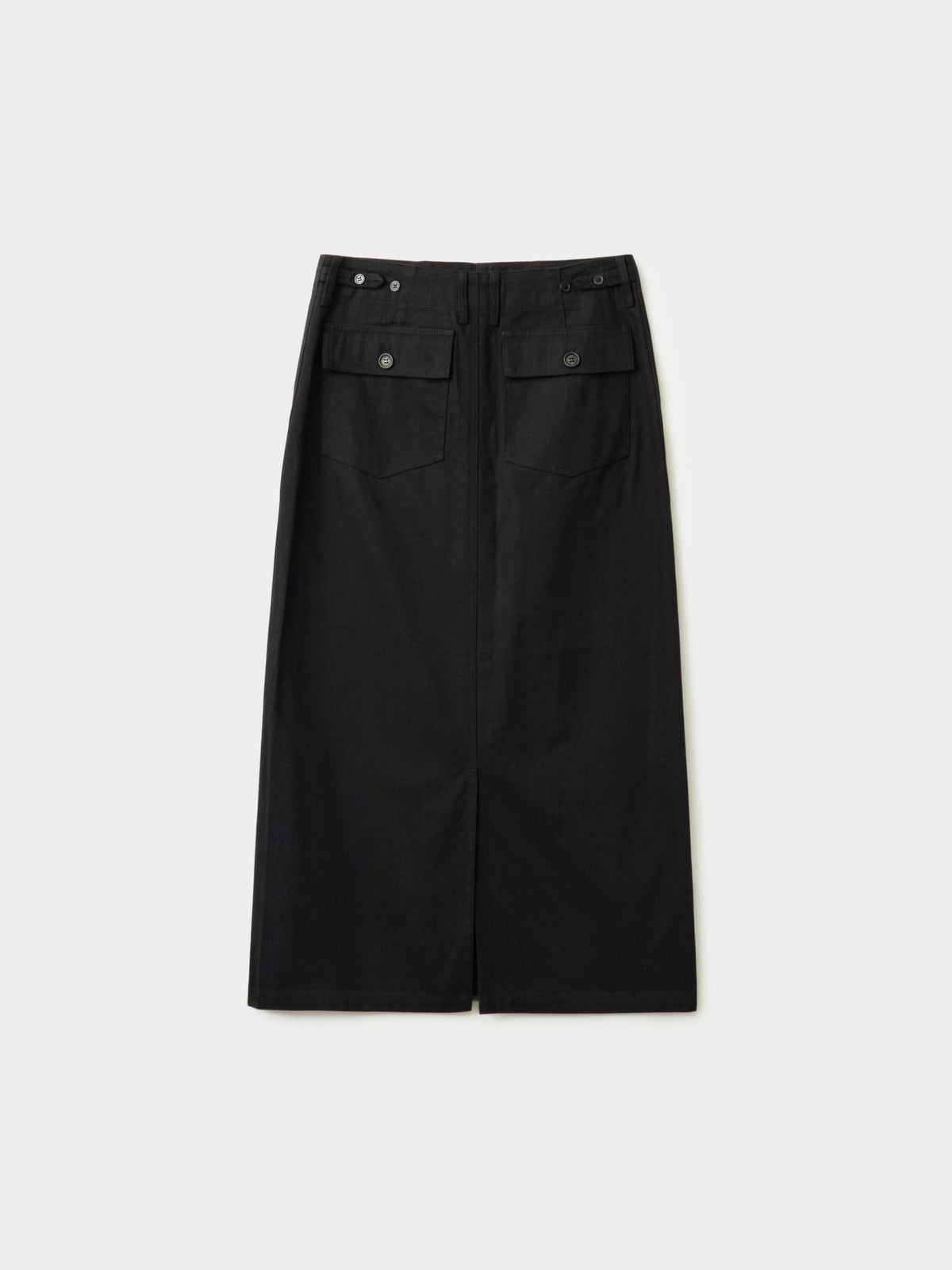 Herringbone Twill Fatigue Skirt (Black)