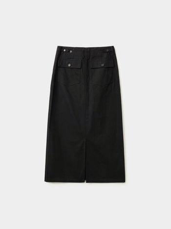 Herringbone Twill Fatigue Skirt (Black)