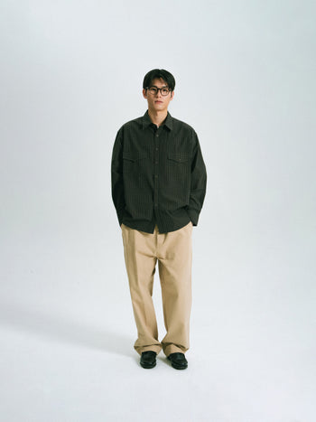 Classic Check Western Shirts (Olive Green)