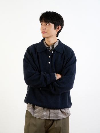 Yak Wool Collar Knit (Charcoal)