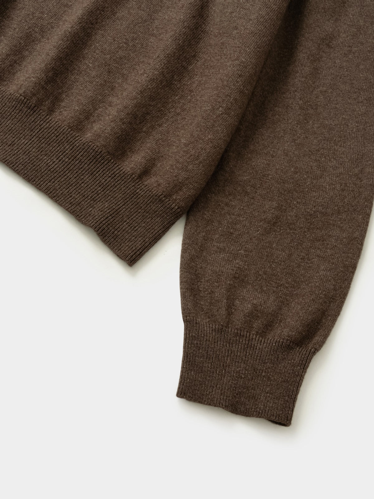 Layered Wool Crew Knit (Brown-Light Blue)