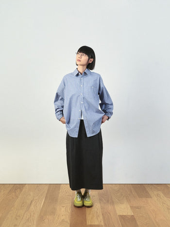 (W)Belted Flow Maxi Skirt (Black)