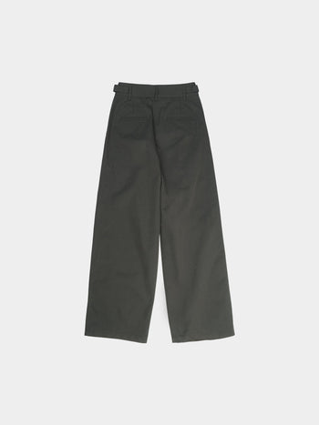 (W)Office Belted Pin-tuck Pants - Khaki | W1 (M)