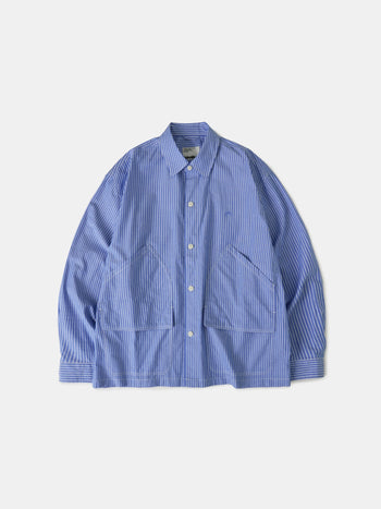 Field Pocket Shirt Jacket (Stripe Blue)