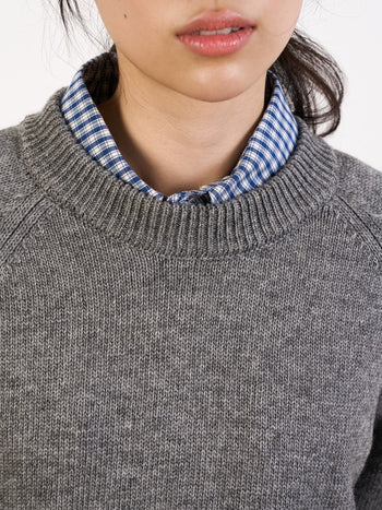 Yak Wool Crewneck Sweater (Navy)