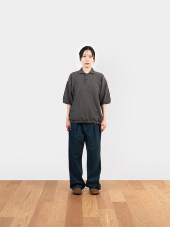 Airy Cotton Collar Knit (Charcoal)
