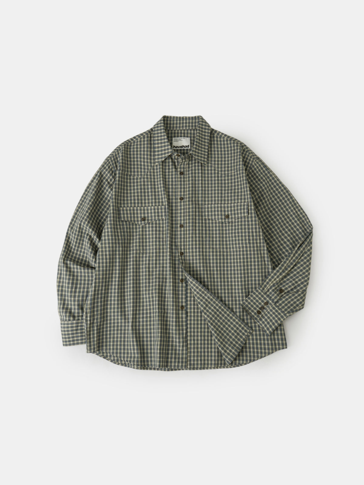 Classic Check Western Shirts (Olive Green)