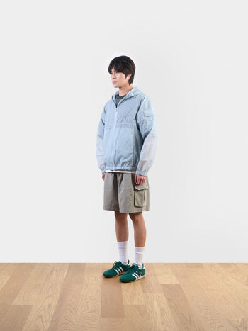 Utility Pin-tuck Cargo Shorts (Light Olive)