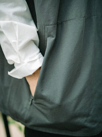 Hidden Type Half Sleeve Shirts (Charcoal)