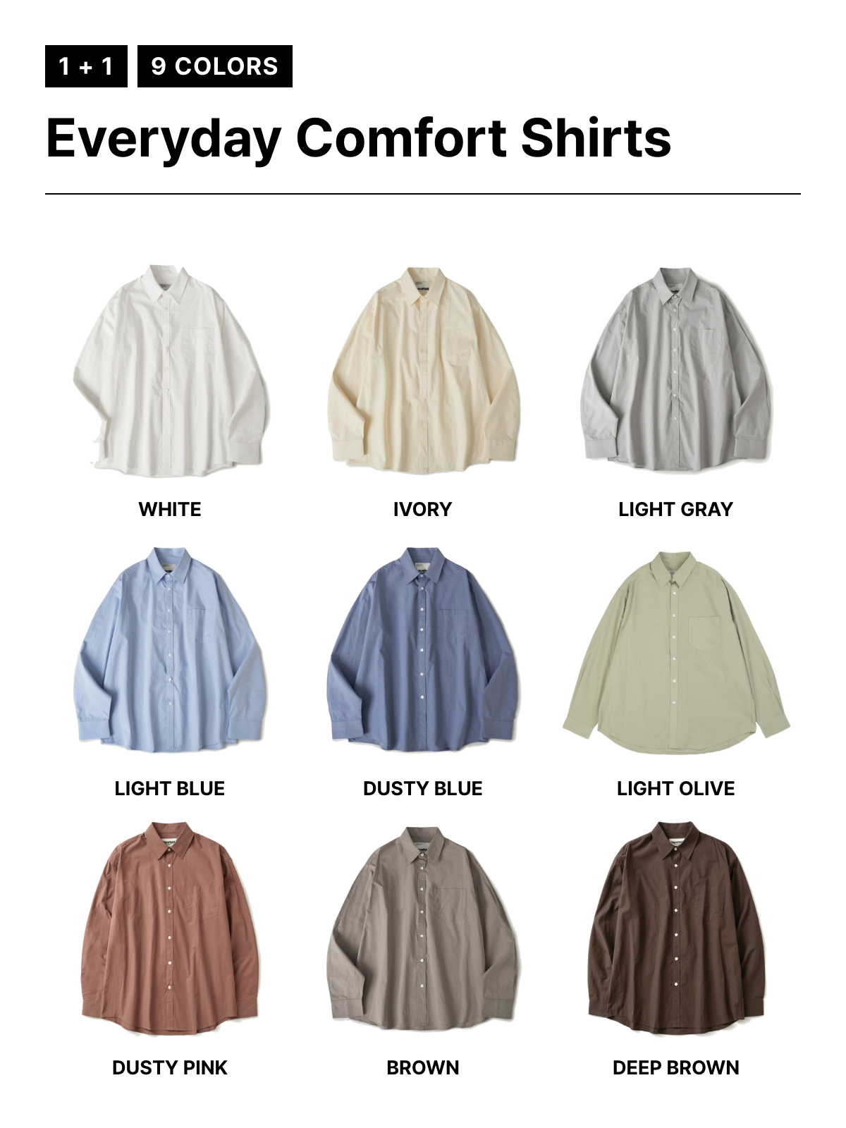 (1+1) Everyday Comfort Shirts — 구성