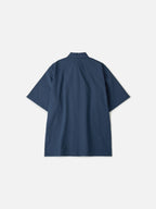 Hidden Type Half Sleeve Shirts (Navy)