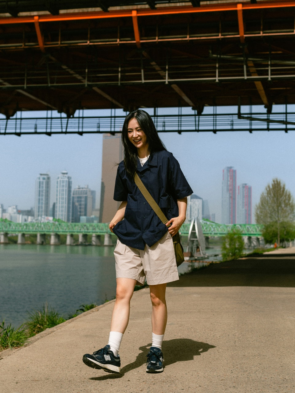 City Summer Light Half Shirts (Navy)
