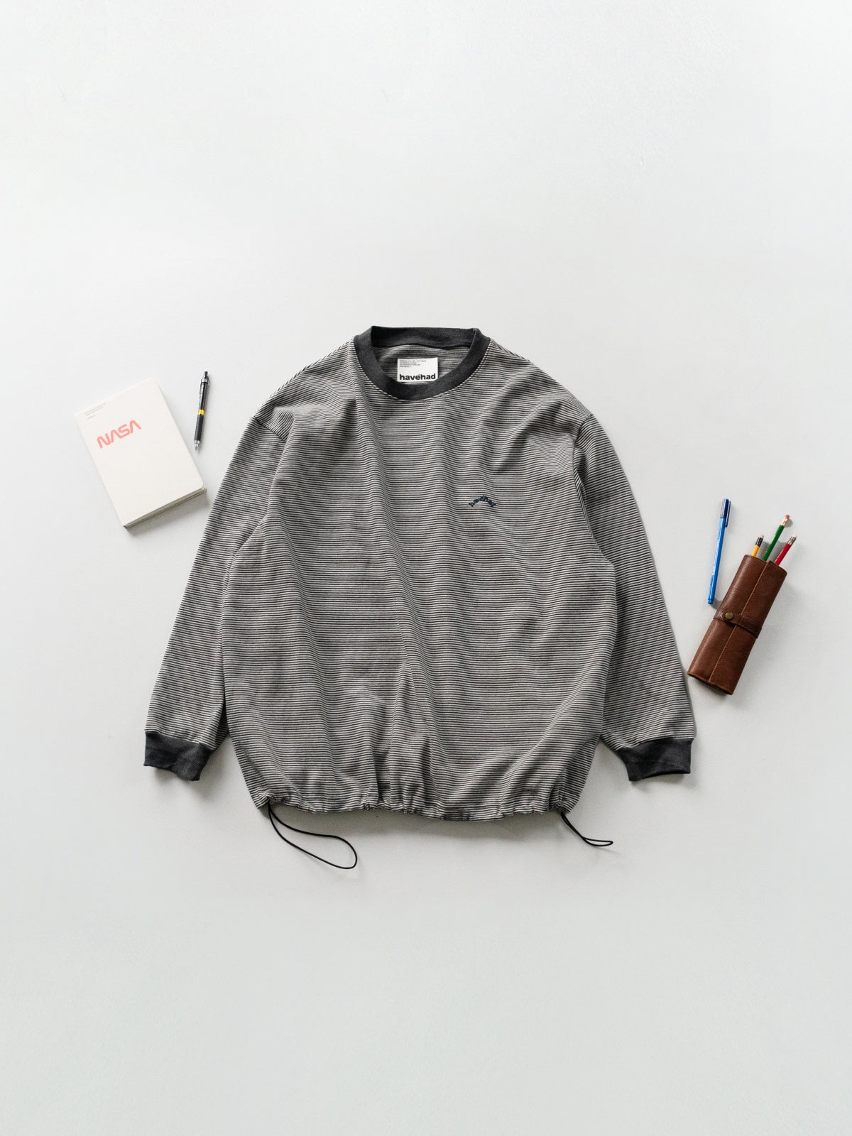 Double Stripe String Tee (Charcoal)