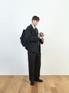 City Worker Pin-tuck Trouser (Navy)