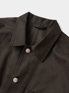 Twill Cotton Chore Jacket (Charcoal)
