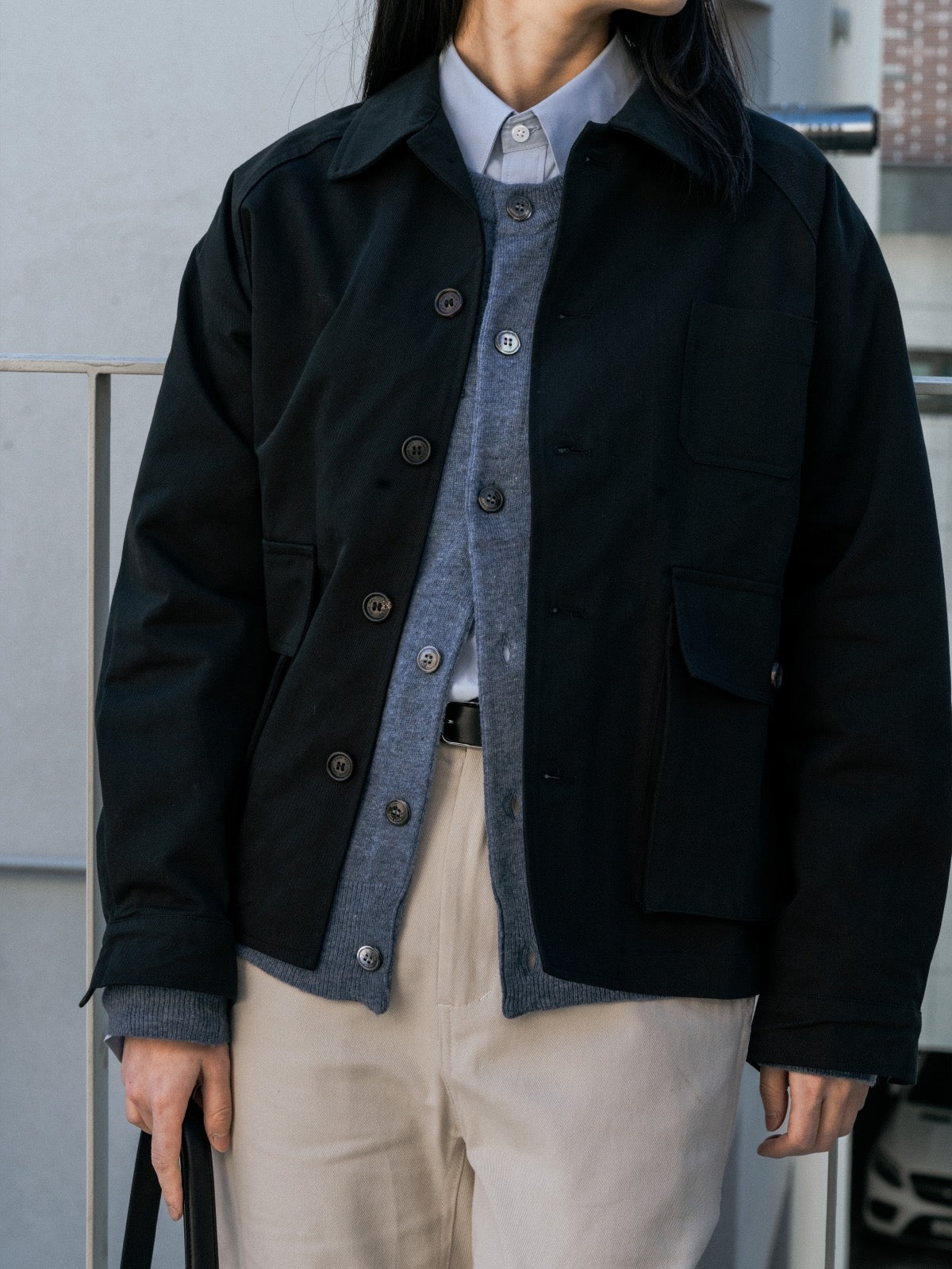 City Worker French Jacket (Blue Gray) | Havehad