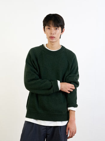 Yak Wool Crewneck Sweater (Deep Green)